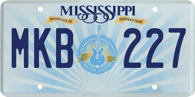 MS license plate MKB227
