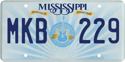 MS license plate MKB229