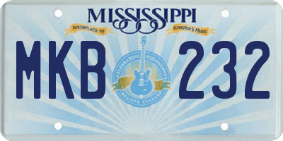 MS license plate MKB232