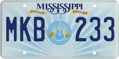 MS license plate MKB233