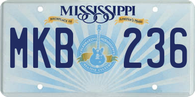 MS license plate MKB236