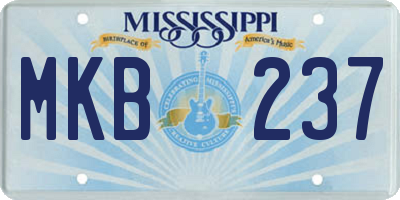 MS license plate MKB237