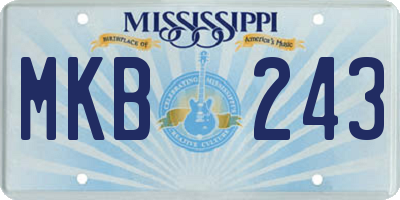 MS license plate MKB243