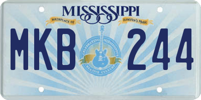 MS license plate MKB244