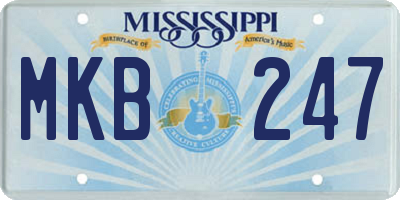 MS license plate MKB247