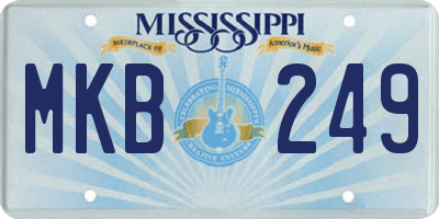MS license plate MKB249