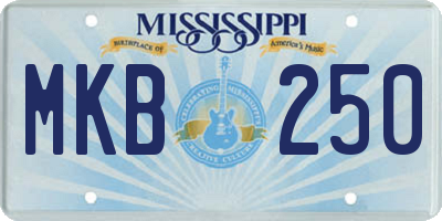MS license plate MKB250