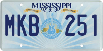 MS license plate MKB251