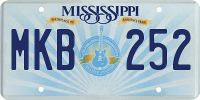 MS license plate MKB252