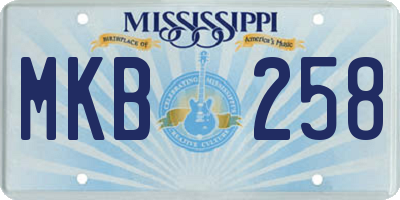 MS license plate MKB258