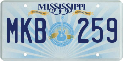 MS license plate MKB259