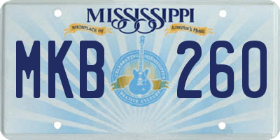 MS license plate MKB260
