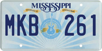 MS license plate MKB261