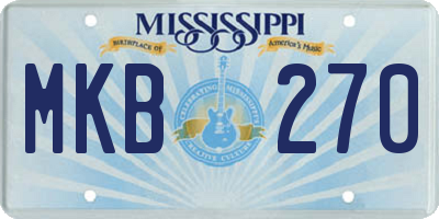 MS license plate MKB270