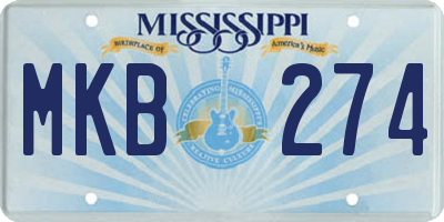 MS license plate MKB274