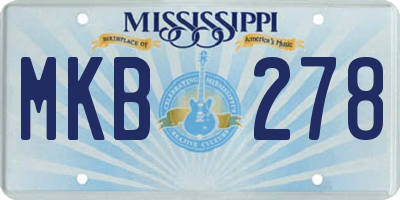 MS license plate MKB278
