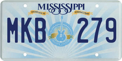 MS license plate MKB279