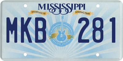MS license plate MKB281