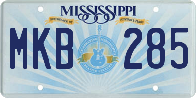 MS license plate MKB285