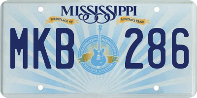 MS license plate MKB286