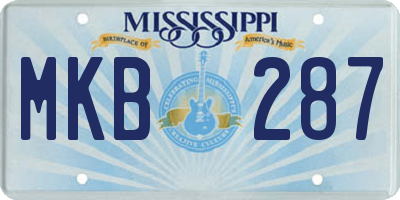 MS license plate MKB287