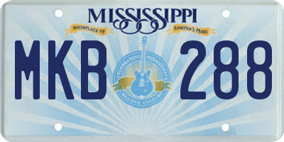 MS license plate MKB288