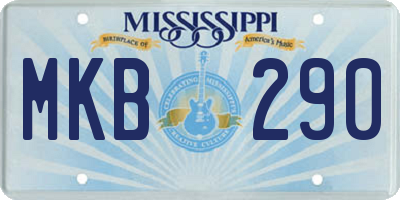 MS license plate MKB290