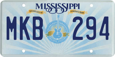 MS license plate MKB294