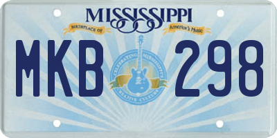 MS license plate MKB298