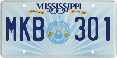 MS license plate MKB301