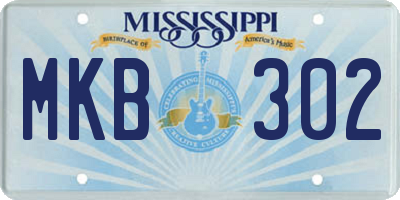 MS license plate MKB302