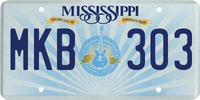 MS license plate MKB303