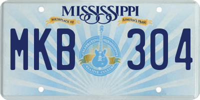 MS license plate MKB304