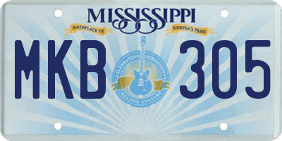 MS license plate MKB305