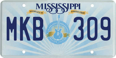 MS license plate MKB309
