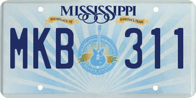 MS license plate MKB311