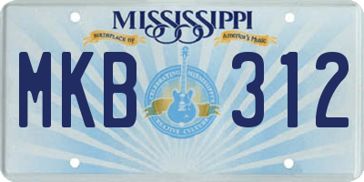 MS license plate MKB312