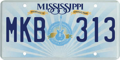 MS license plate MKB313
