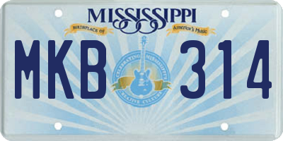 MS license plate MKB314