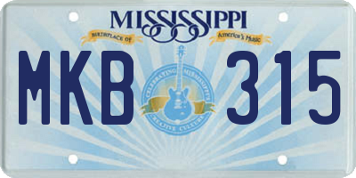 MS license plate MKB315