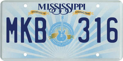 MS license plate MKB316