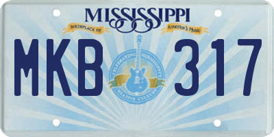 MS license plate MKB317