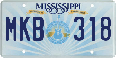 MS license plate MKB318