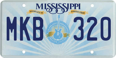 MS license plate MKB320