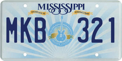 MS license plate MKB321