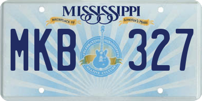 MS license plate MKB327