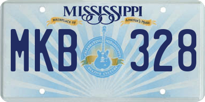 MS license plate MKB328