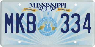 MS license plate MKB334