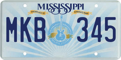 MS license plate MKB345