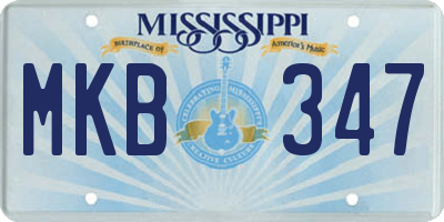 MS license plate MKB347